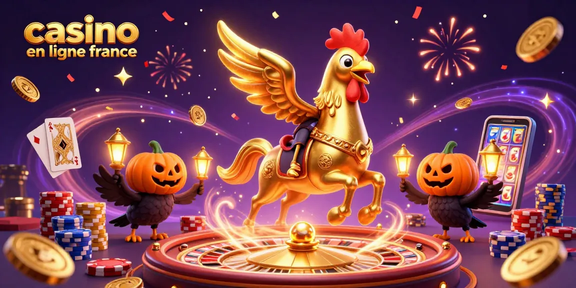 Jouez à casino en ligne France avec des personnages colorés dans un décor de casino festif.