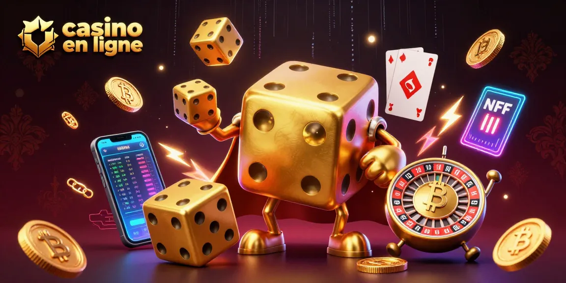 Plongez dans l'univers dynamique du casino en ligne avec un golem de dés dorés, illustrant une expérience de jeu animée.