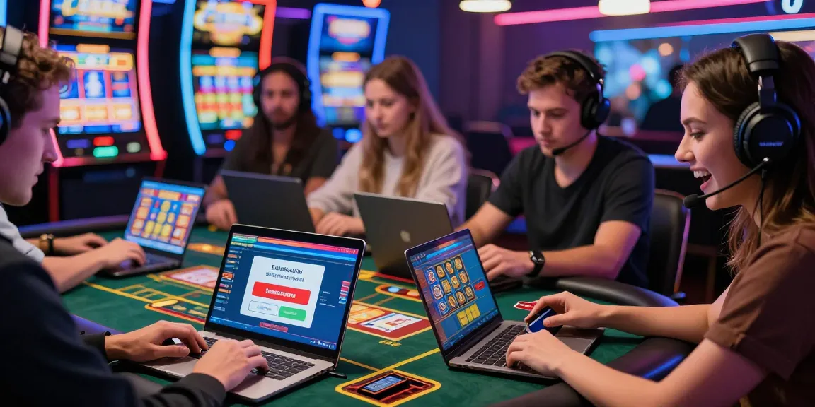 Players enjoying credit card casino games at scoarch.org.uk, featuring vibrant digital interfaces and interactive gaming.