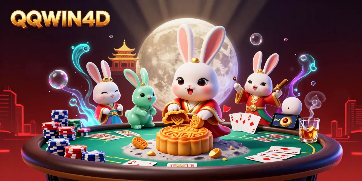 QQWIN4D memikat dengan ilustrasi digital 3D kelinci bulan tradisional yang mengejutkan dalam permainan kasino bertema.