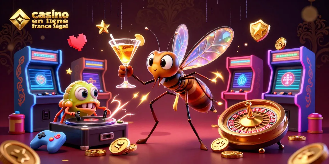 Plongez dans le monde des jeux en ligne avec le casino en ligne France légal, une illustration dynamique avec des personnages uniques.