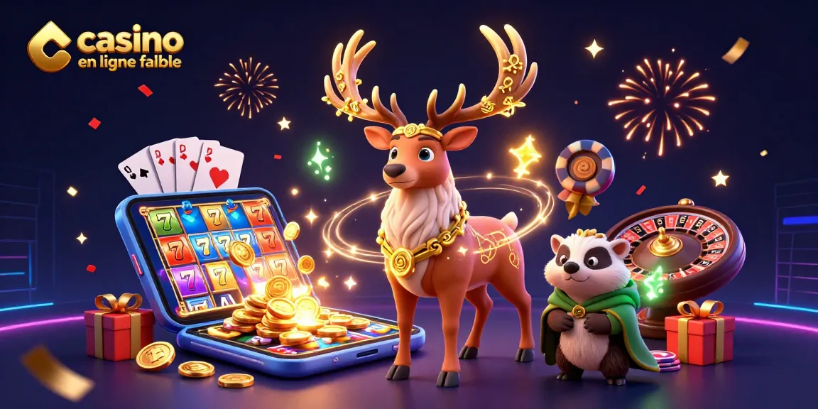 Jouer avec casino en ligne fiable dans une illustration 3D riche en détails et symboles de jeux.