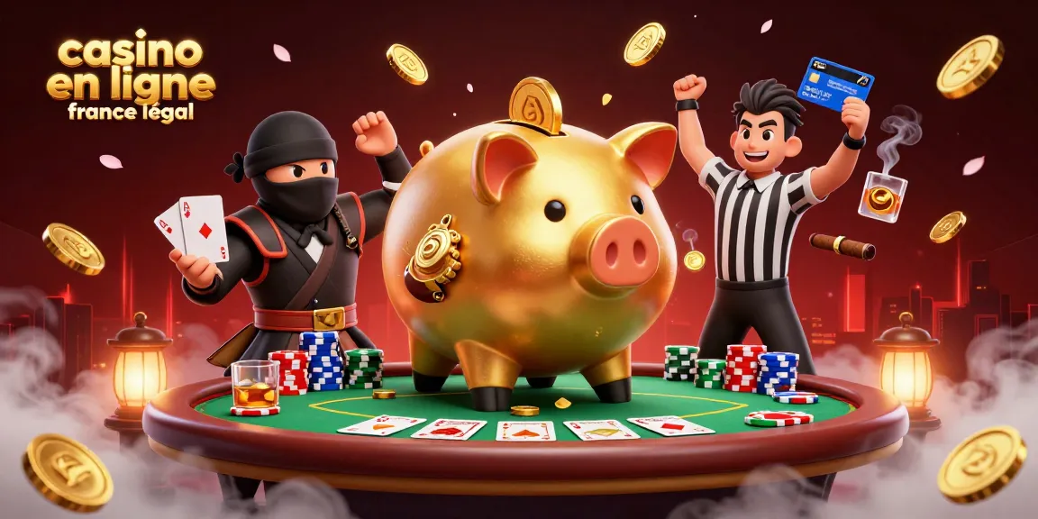 Illustration festive avec un sumo cochon d'or, représentant un casino en ligne France légal plein d'énergie