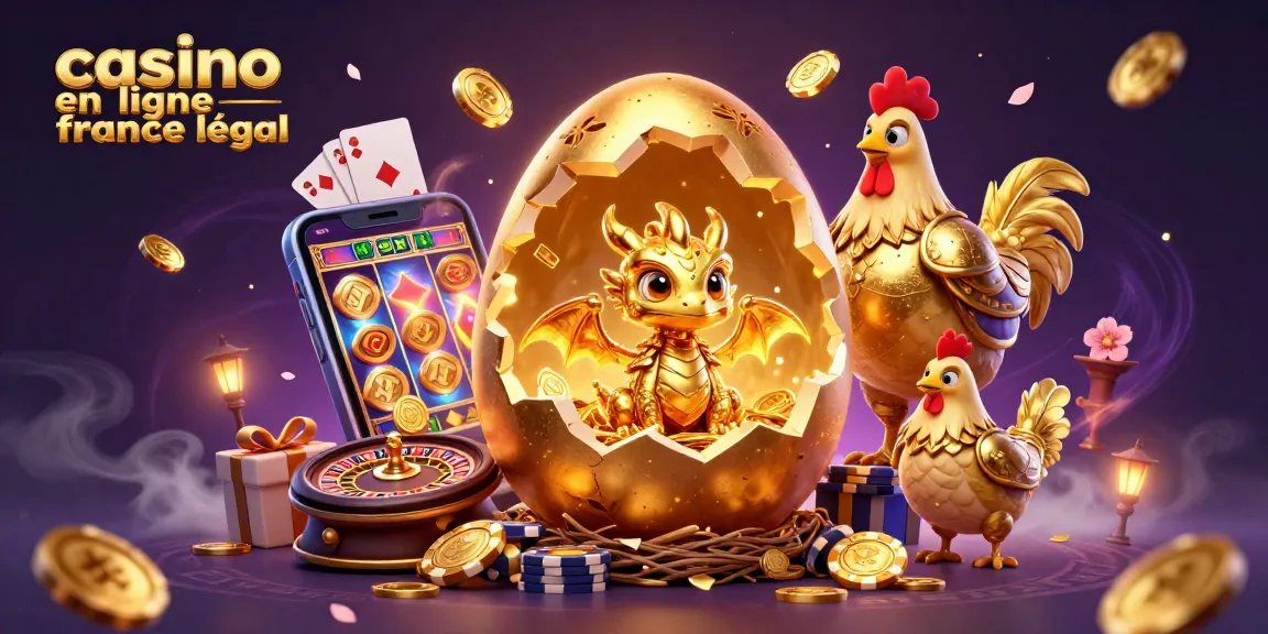 Inspirez-vous du casino en ligne légal en France avec un dragon doré gardant des jetons de poker.