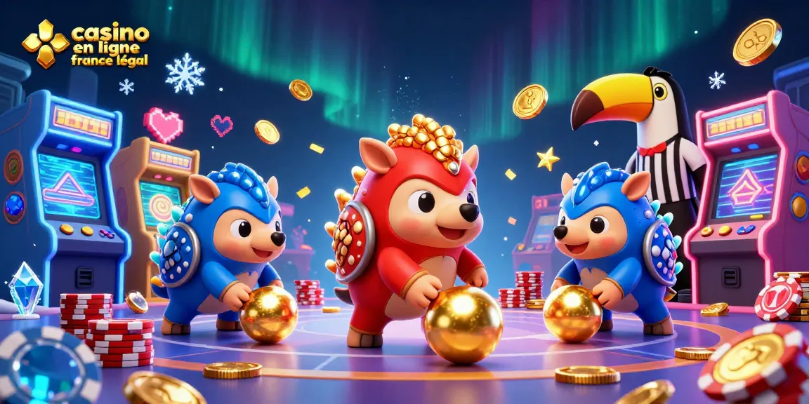 Casino en ligne France légal avec un duel ludique entre pangolins rivalisant au milieu des jetons de poker.