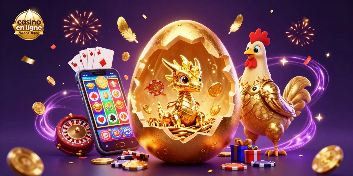 Illustration d'un dragon en or dans un casino et de ses gardiens, représentant un casino en ligne France légal.
