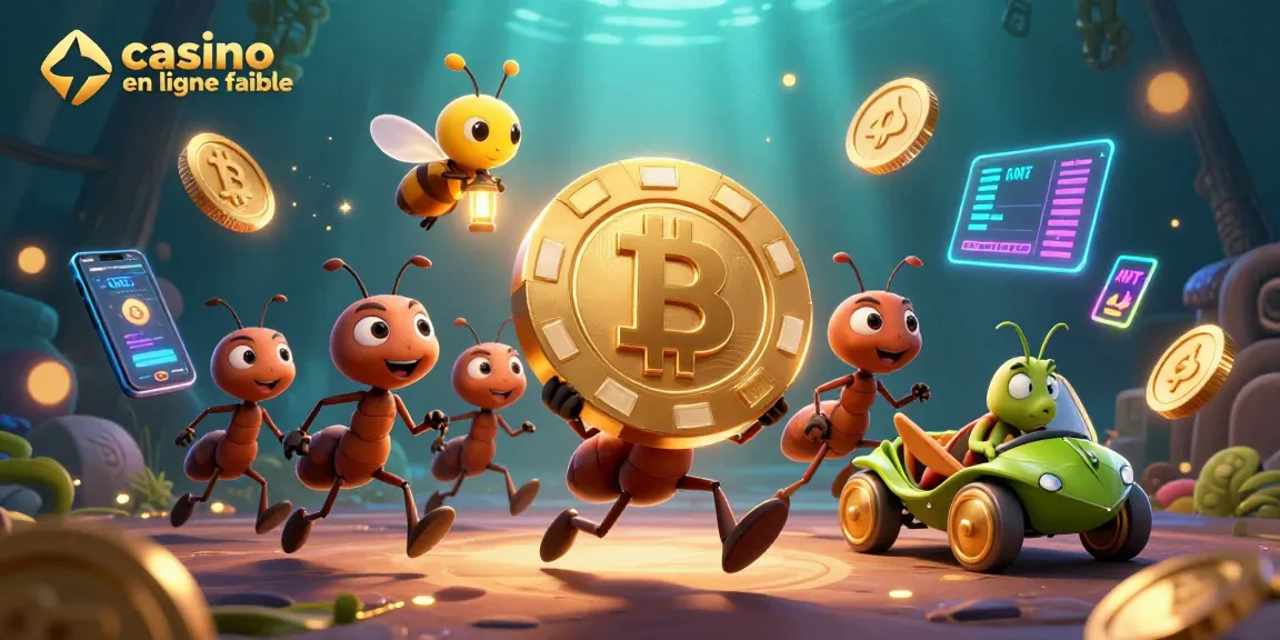 Jouez et gagnez au casino en ligne fiable avec une équipe d'ants audacieux et des jetons d'or.