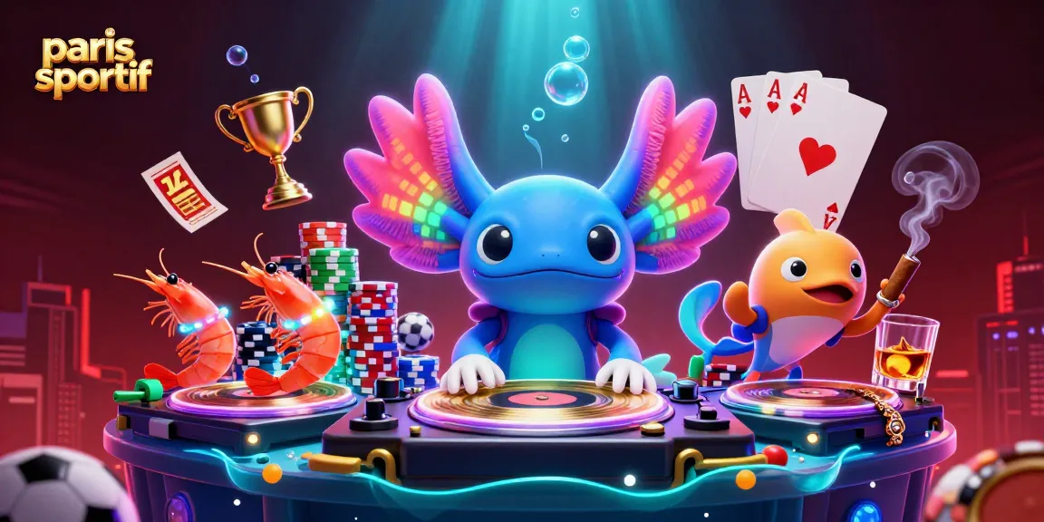 Les paris sportif prennent vie avec un DJ axolotl et des éléments de jeu en scène animée.