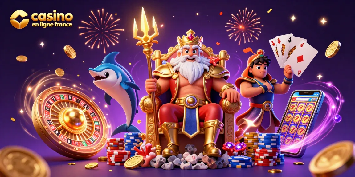 Découvrez le casino en ligne France avec Neptune, le roi des mers, entouré de joyaux et jeux captivants.